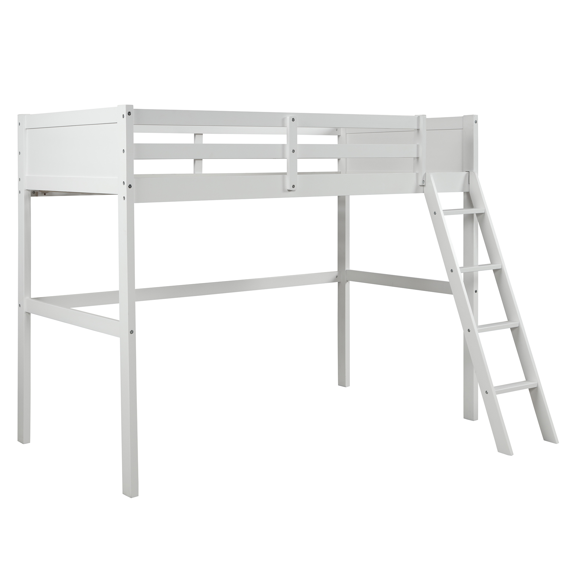 Dcenta Twin over Full Loft Bed with Cabinet, White(Expected Arrival Time:4.5)