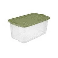 Sterilite 120 Qt. EZ Carry Plastic, Clear/Sage Legume, Set of 4