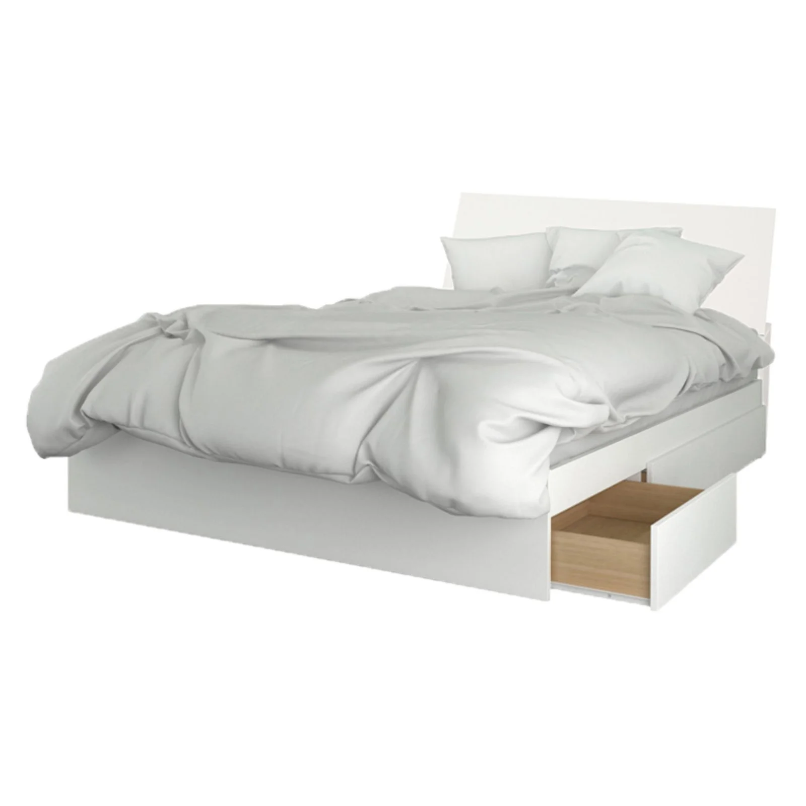 Nexera Blvd 3 Drawer Storage Platform Bed - White