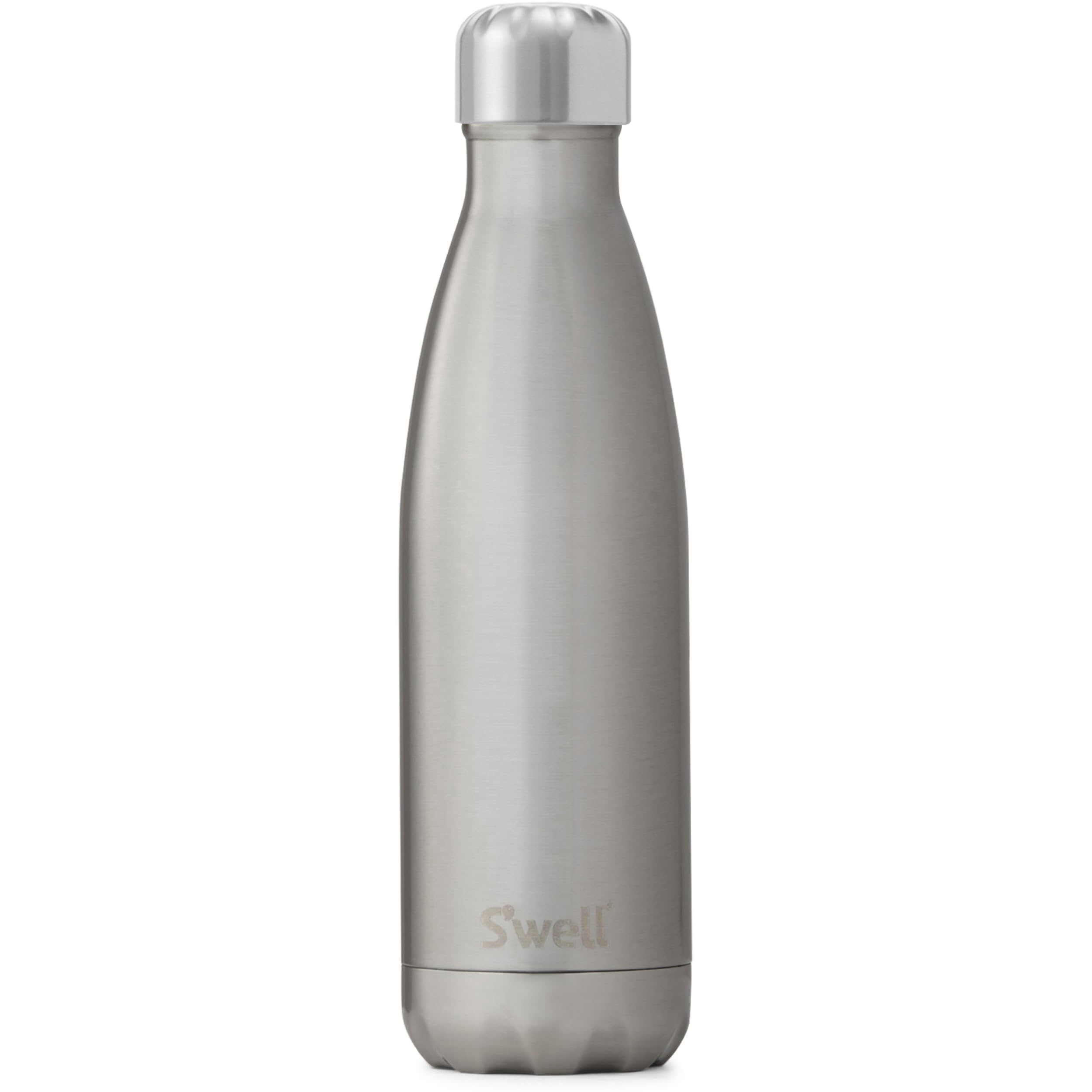 S'well Stainless Steel Water Bottle - 17 Fl Oz - Silver Lining - Triple-Layered Vacuum-Insulated Containers Keeps Drinks Cold for 36 Hours and Hot for 18 - BPA-Free - Perfect for the Go