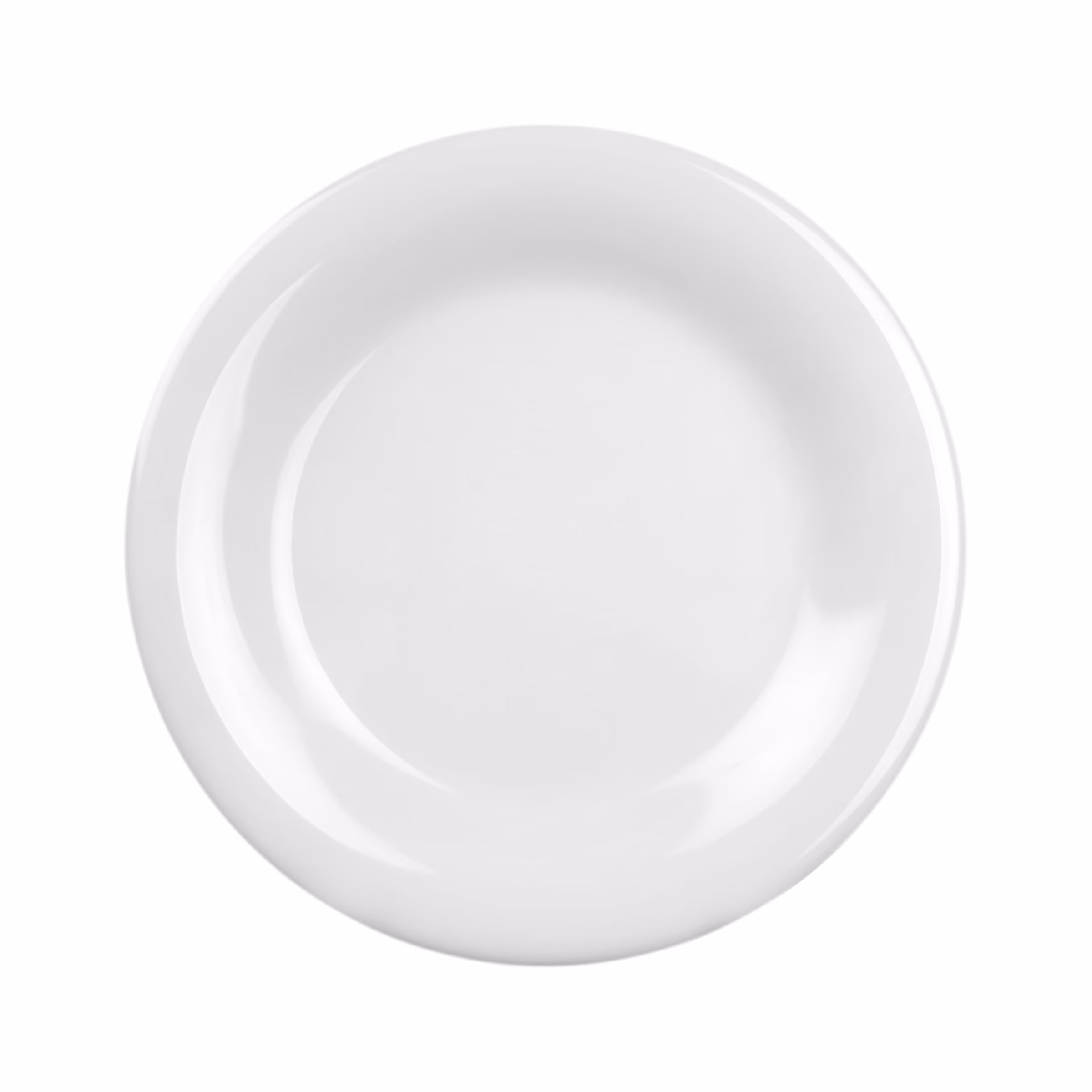 Excellante Color White Melamine Dinnerware Collection 10.5 Inch Wide Rim Round Plate, Comes in Dozen