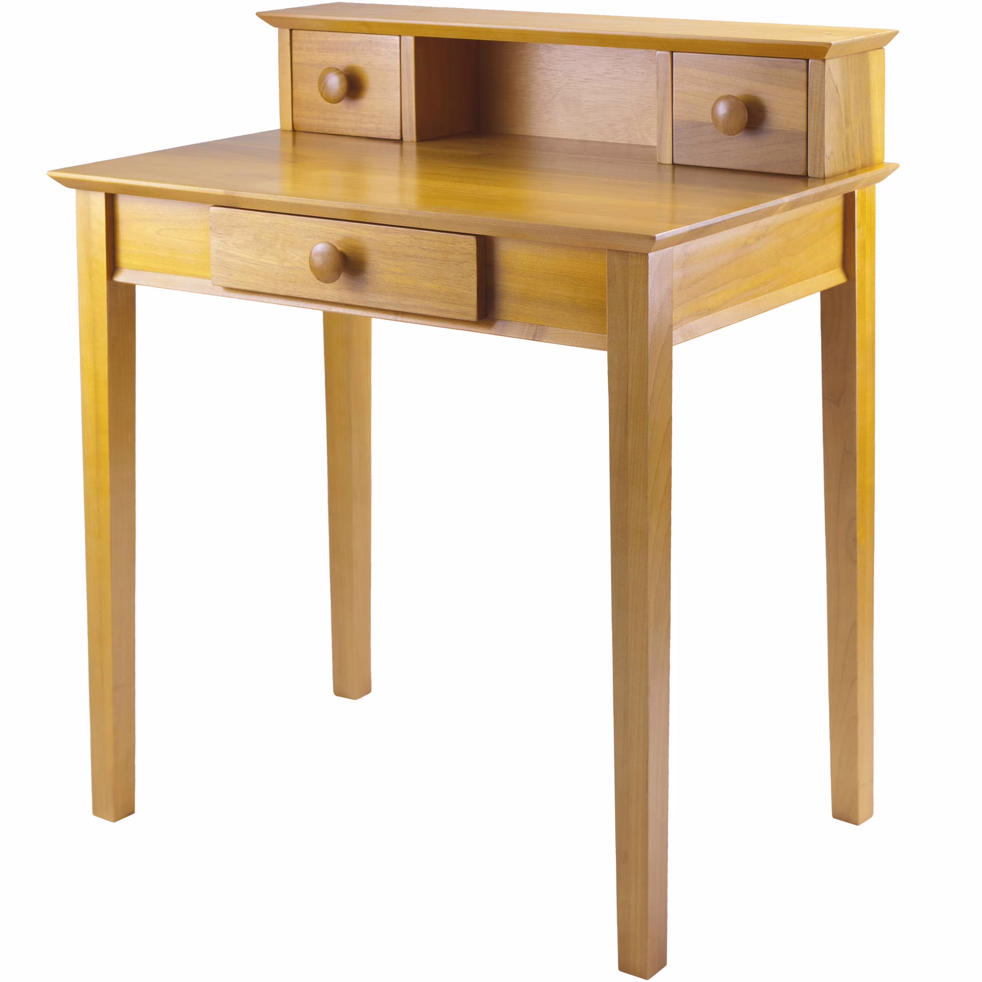 Winsome Wood Studio Home Office Desk & Hutch, Honey Pine Finish