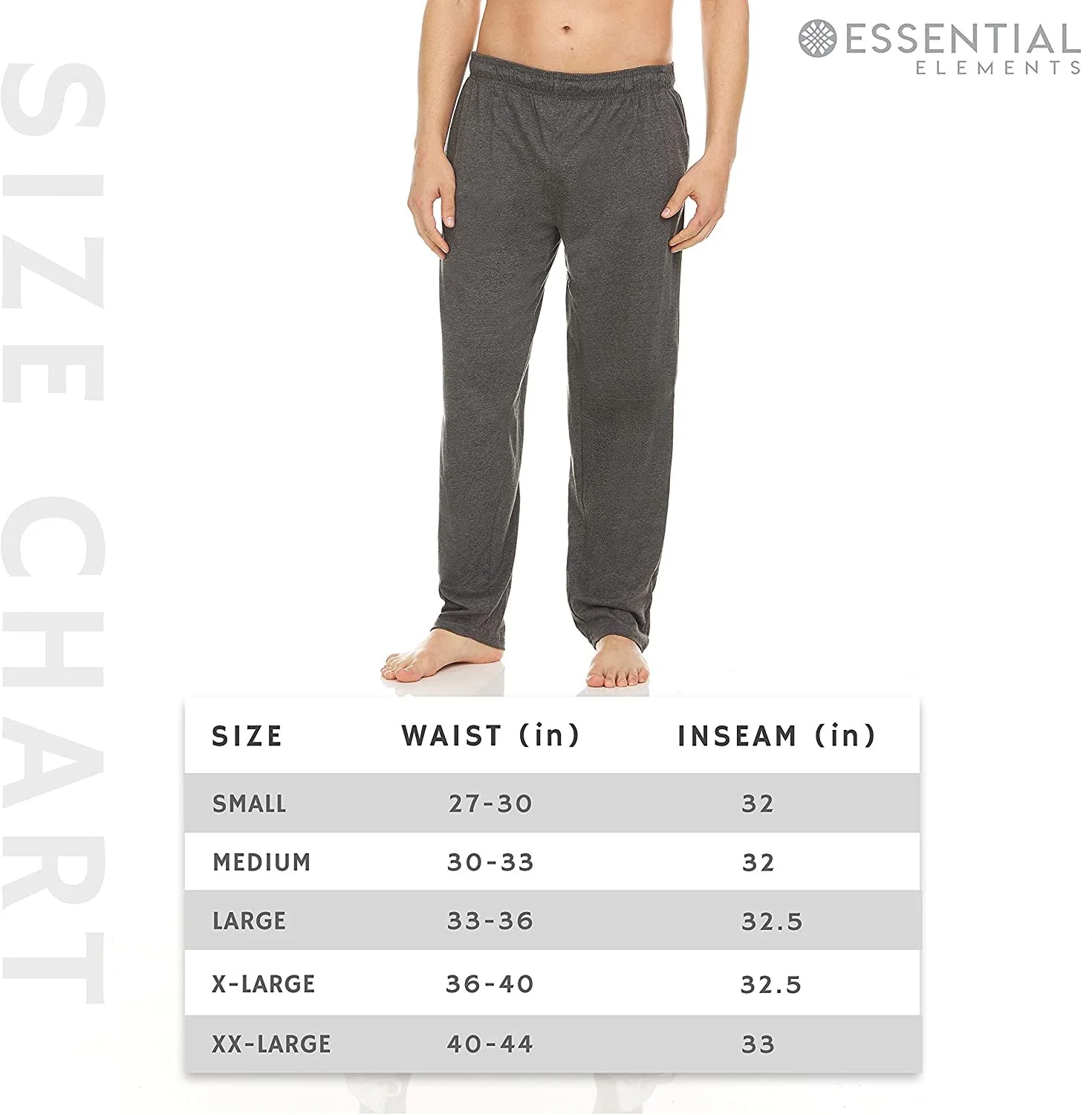 Essential Elements 3 Pack: Mens Cotton Sleep Pants - 100% Cotton Jersey Lounge Casual Sleep Bottoms PJ Pajama Pants