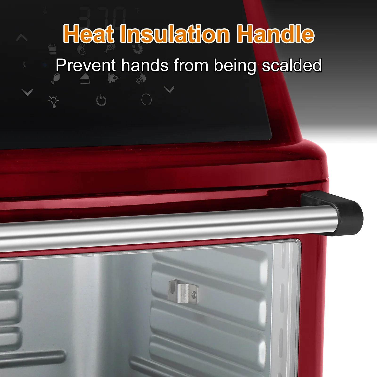 ZOKOP 16.91Quart Air Fryer Oven with Digital Touch Screen, ETL Certified(Red)