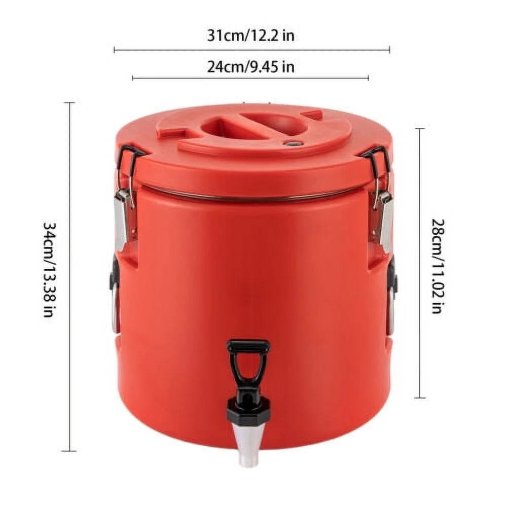 3.9Gal Insulated Beverage Dispenser Hot & Cold Drink Dispenser Stainless Steel
