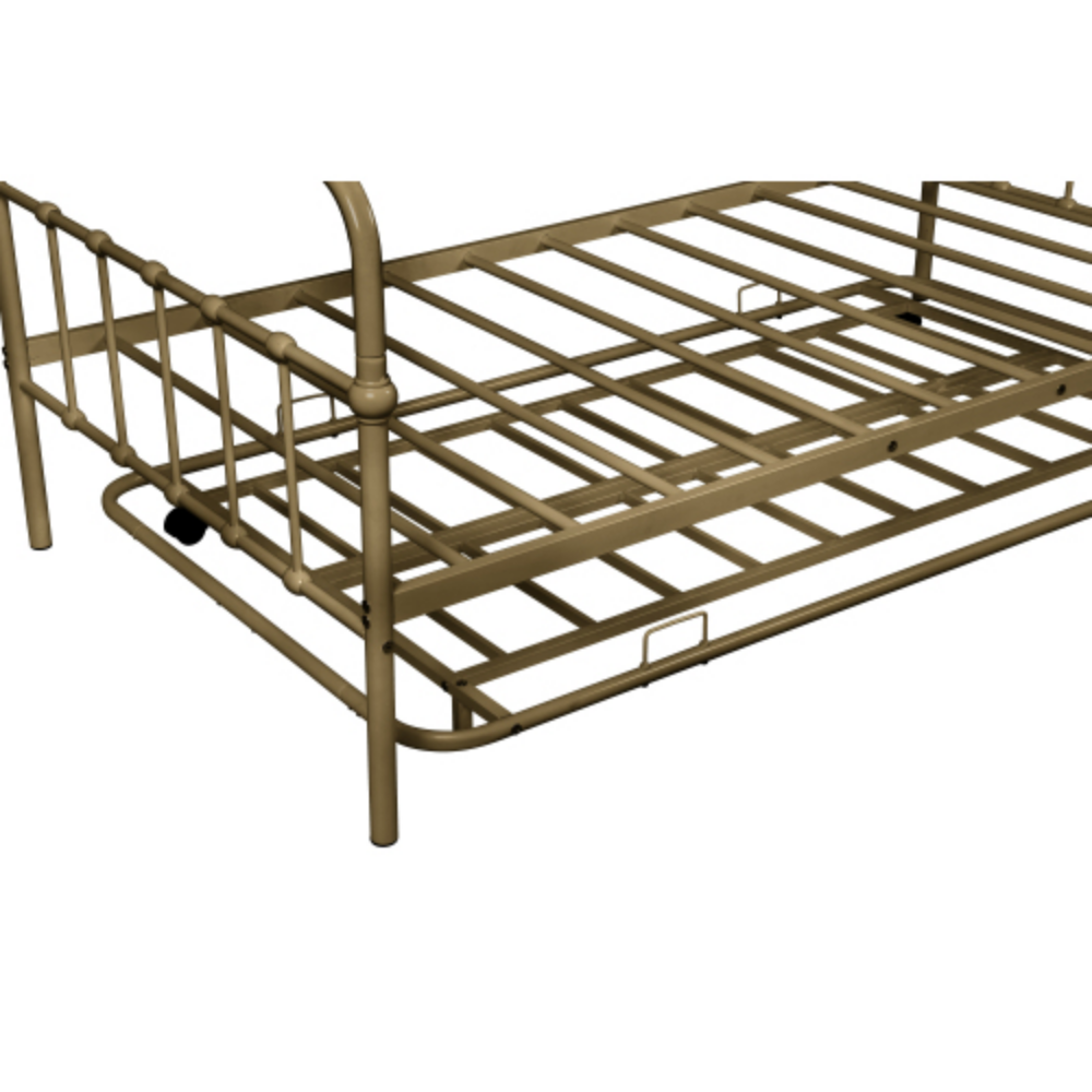 Metal Frame Daybed with trundle Bronze + Metal