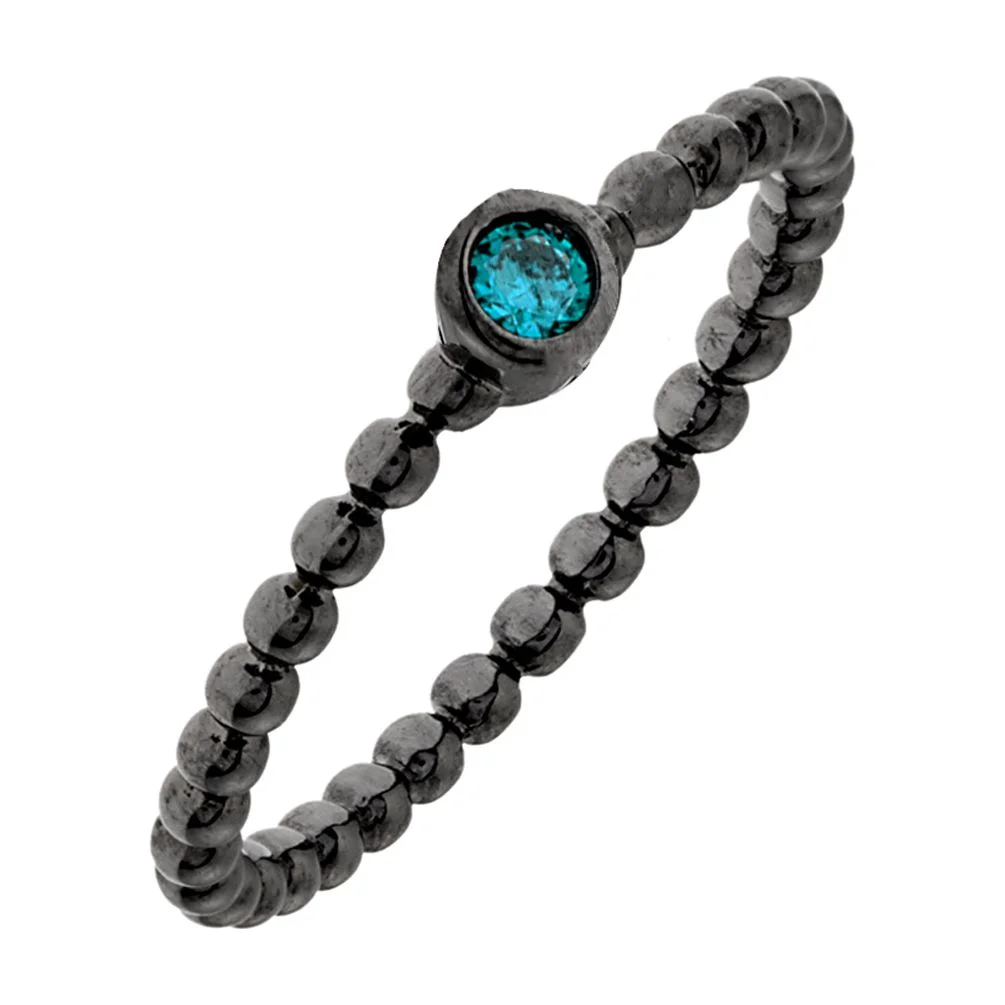 18k Black Gold Plated Red Stone Stackable Fashion Ring