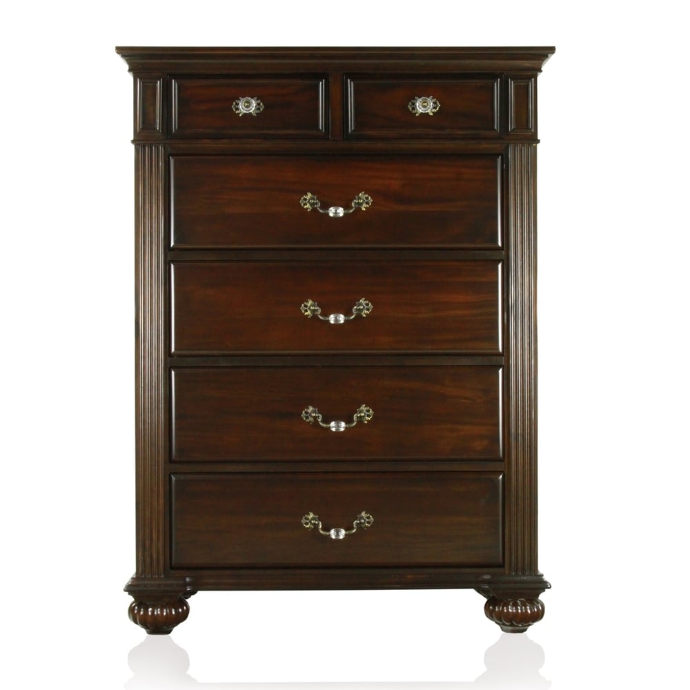 Furniture of America Vame Traditional 6-Drawer Solid Wood Chest by  Grey N/A