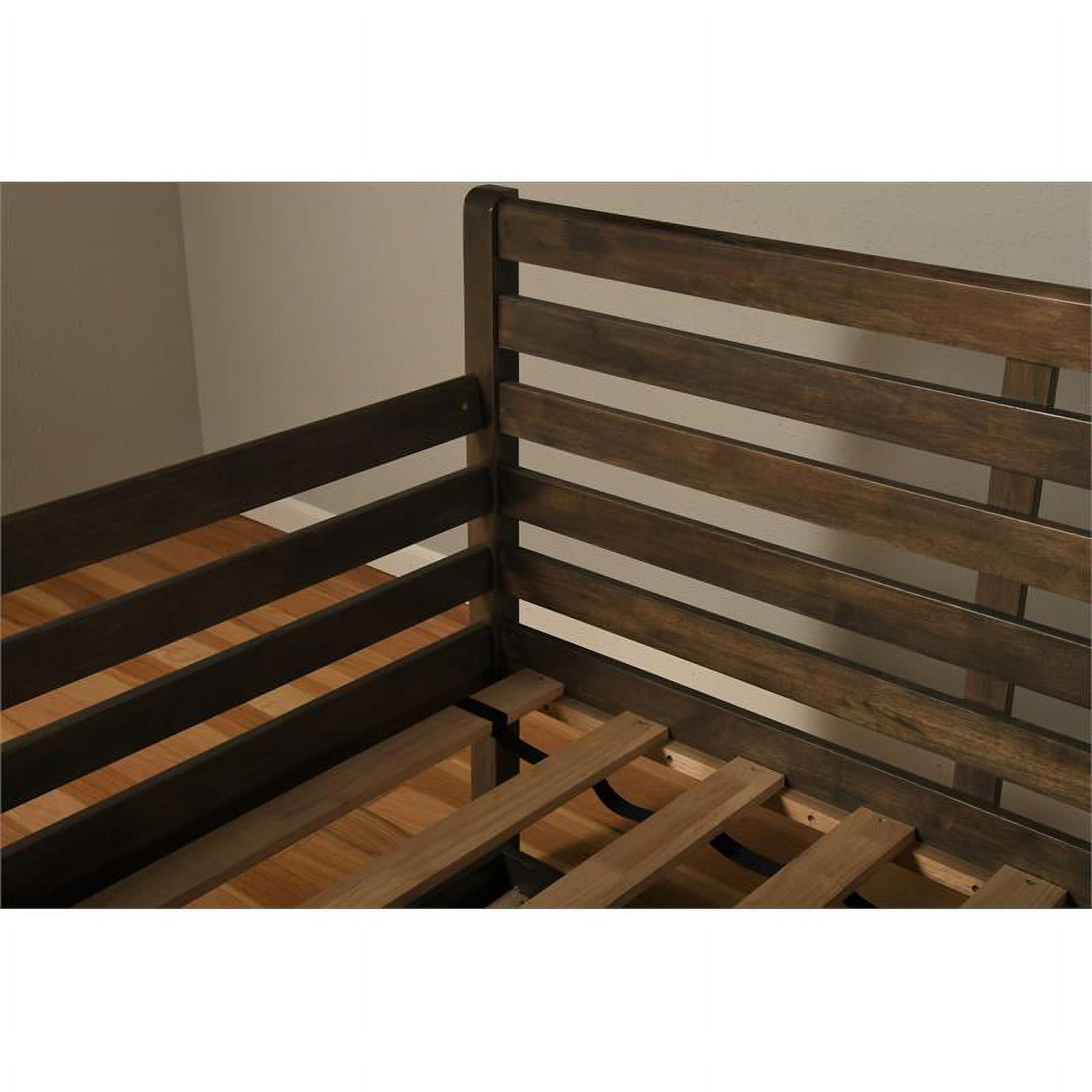 Pemberly Row Twin Traditional Solid Wood Daybed in Rustic Walnut