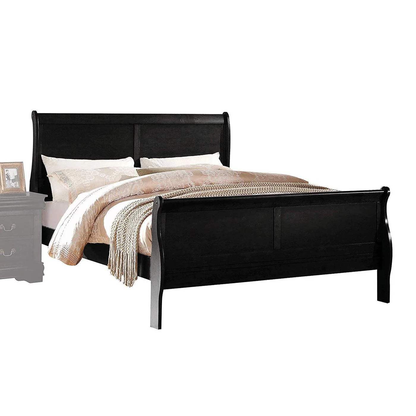 Contemporary Black Queen 5pcs Bedroom Set by Acme Louis Philippe 23730Q-5pcs