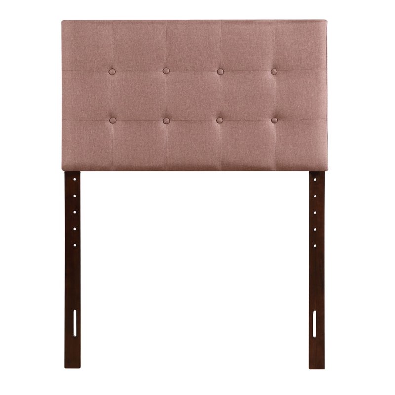 Bowery Hill Modern Fabric Upholstered Twin Headboard in Brown