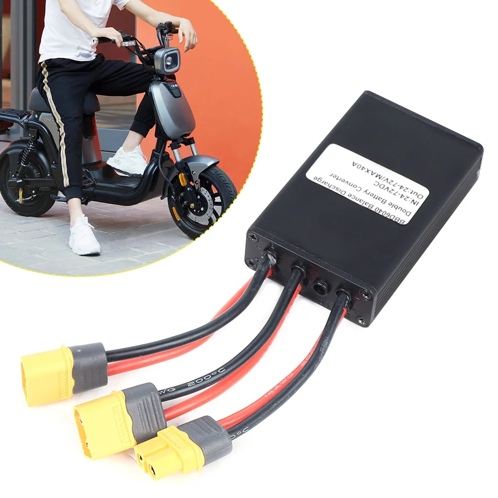 Anqidi E-Bike Dual Batteries Connection Adapter Switcher Module Increase Battery Capacity 40A Black XT60