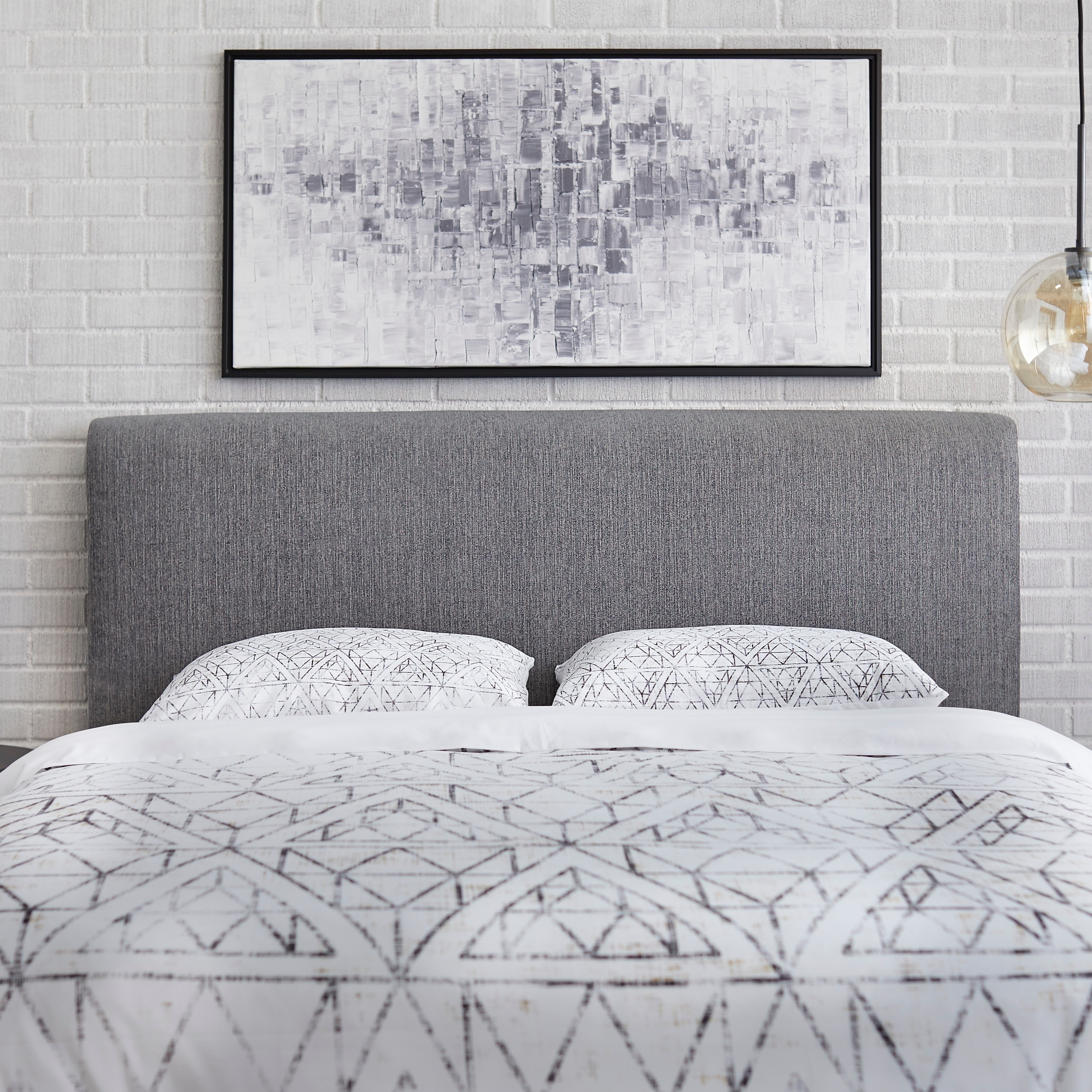 Lifestorey  Emery Upholstered Queen Headboard Grey