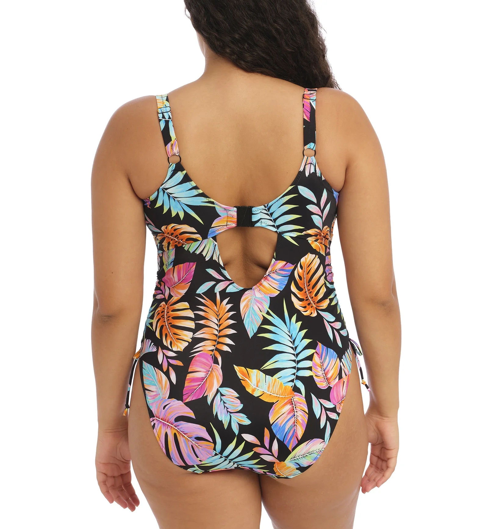Elomi Tropical Falls Non Wire One Piece Swimsuit (ES801543),34 H/HH,Black