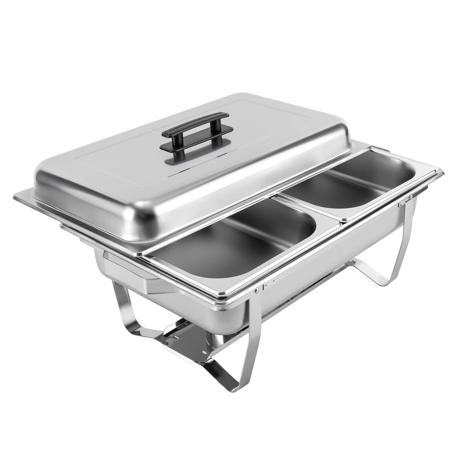 Miumaeov 9.5QT Stainless Steel Catering Chafer Chafing Dish Sets Rectangular Buffet Warmer with Fuel Holder and Lid
