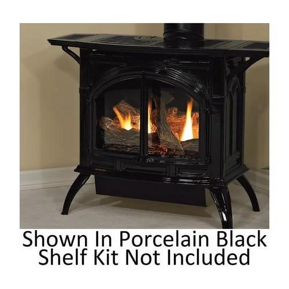 Empire DVP30CC30FP 30000 BTU Propane Millivolt Controls Slope Glaze Burner Log Set, Matte Black