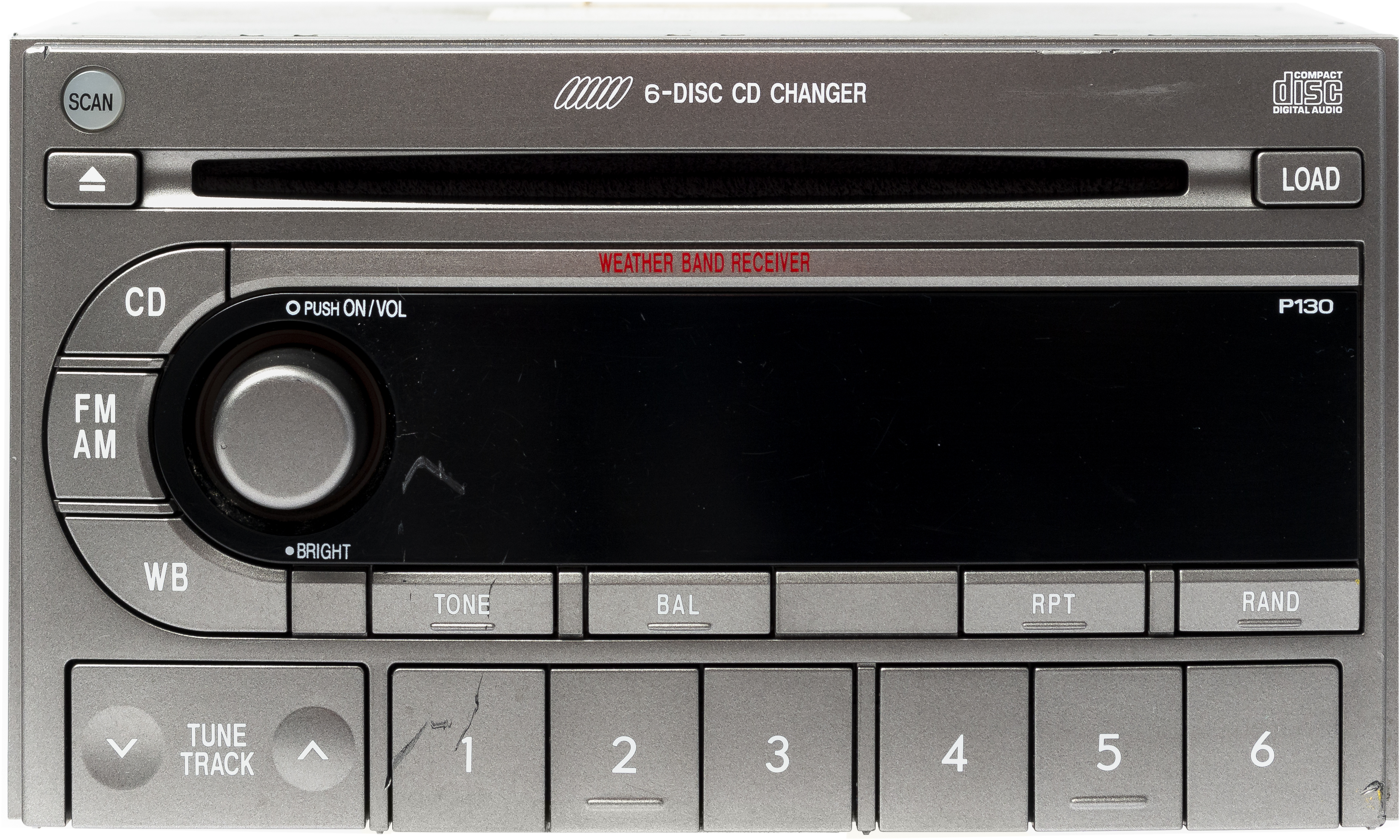 2004-06 Subaru Forester AMFM Radio 6 Disc CD Player Model 86201-SA110 Face P130 - Refurbished