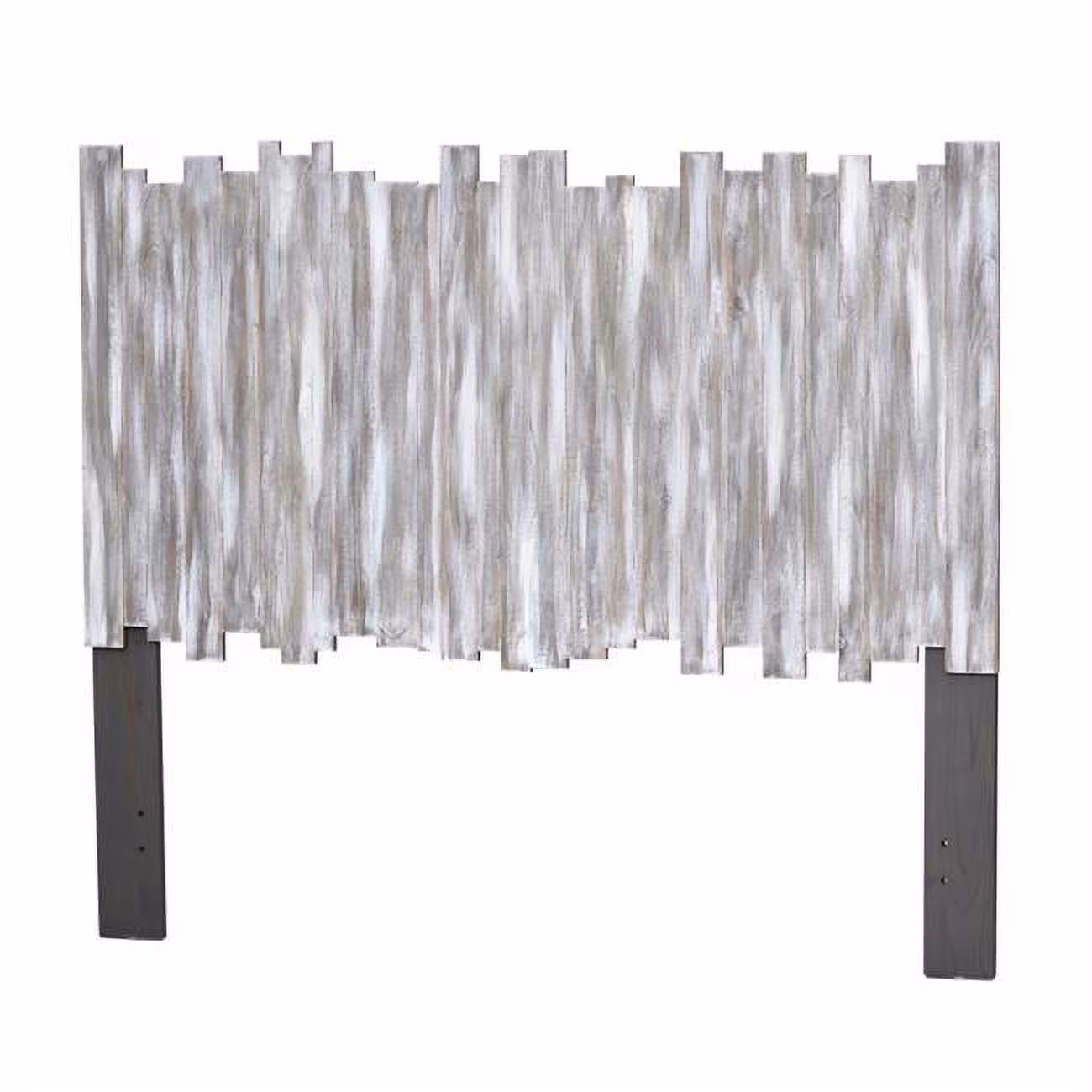 Sea Wind Florida Picket Fence Coastal Wood Twin Headboard in Gray/White