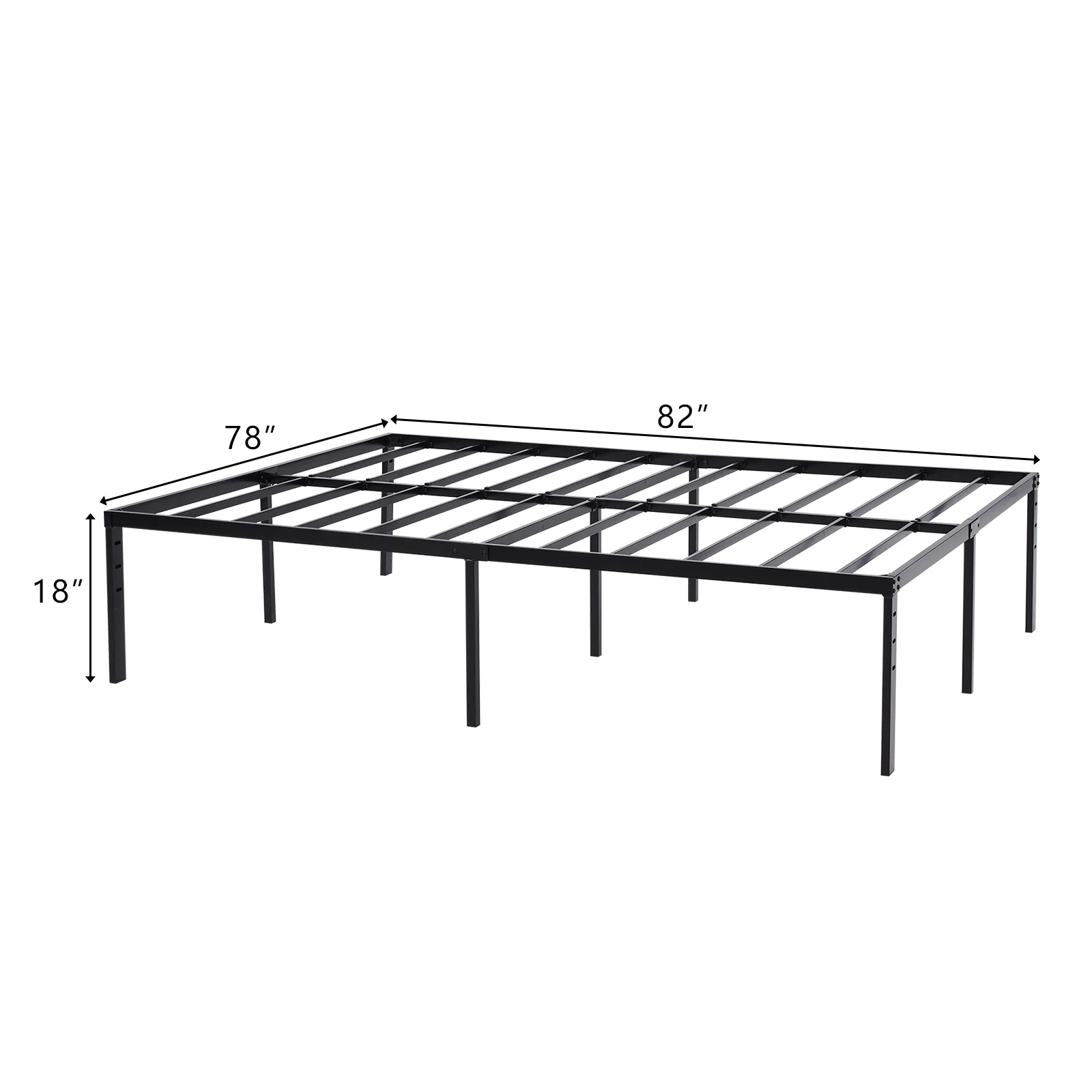Roxona Simple Basic Iron Bed Frame Iron Bed 208.2 x 198 x 45.7cm Bed Height 18