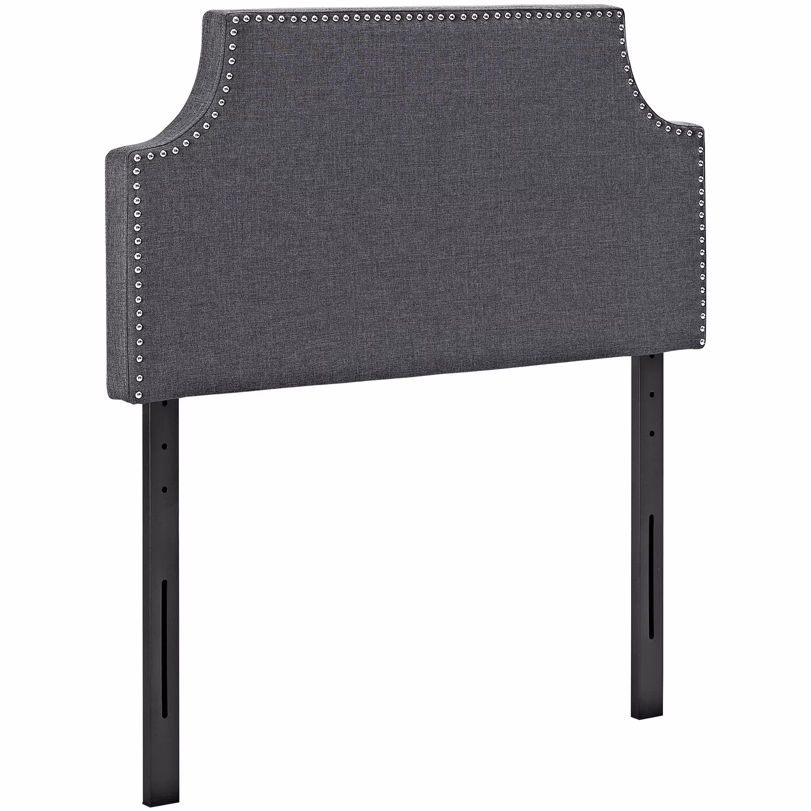 Modern Contemporary Urban Design Bedroom Twin Size Headboard, Grey Gray, Fabric