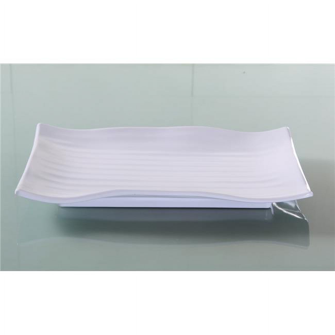 16 x 10.5 in. Osaka-1 Rectangular Plate, White - Pack of 12