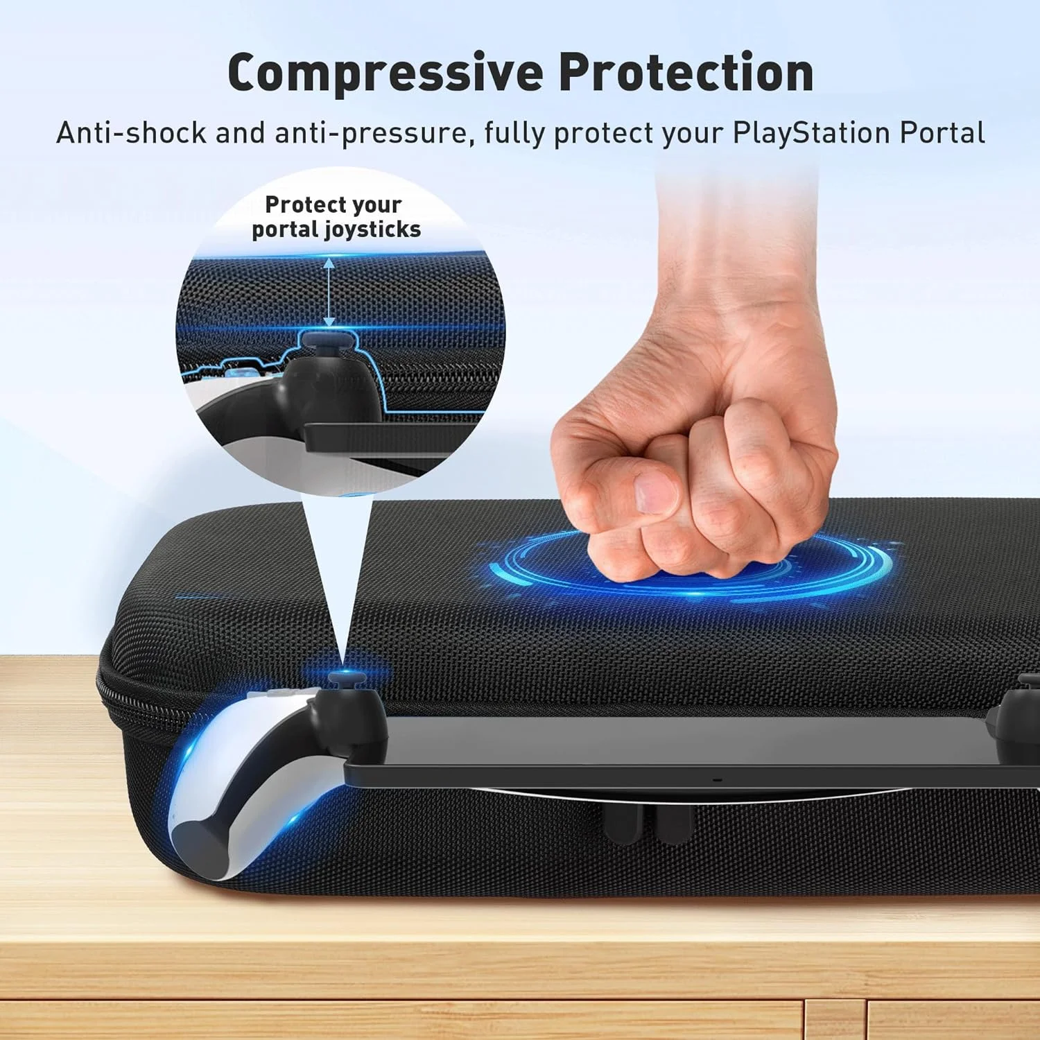 Kothab 3 in 1 Accessoris Set Compatible with Playstation Portal, EVA Carrying Case for PS5 Portal, Soft Silicone Protective Cover, 2 Pack Screen Protector, Ps Portal Accessories