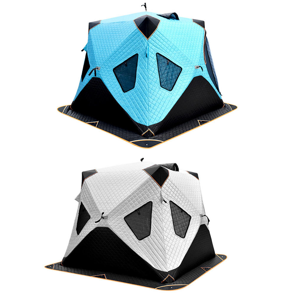 Carevas Ice Fishing Tent Winter Camping Shelter for Cold Weather 4 Layer, 3 4 People