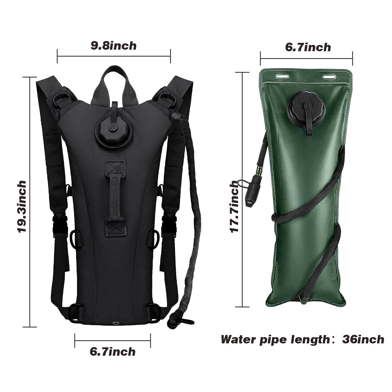 Hydration Pack Backpack with 3L Bladder,Tactical Water Bag Hiking, Biking, USA