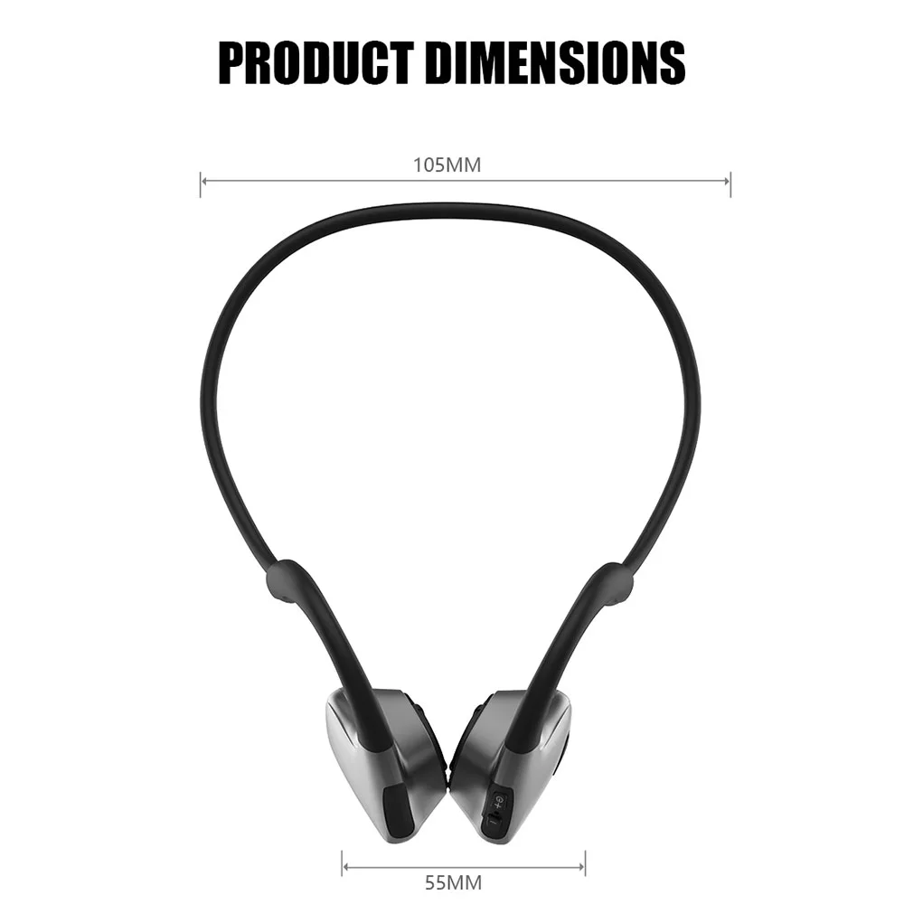 JahyShow Bone Conduction Wireless Headphones Bluetooth 5.0 Earphones Running Open-Ear USA