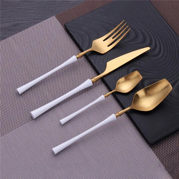 Stainless Steel Cutlery Set Gold Dinnerware Set Food Tableware Dinnerwares