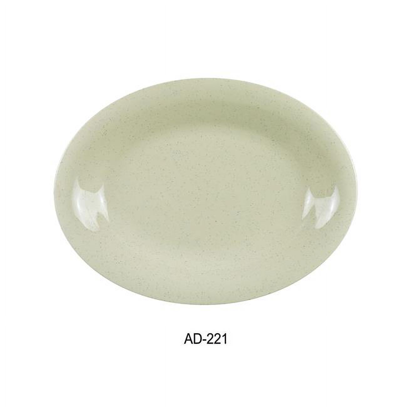 Yanco AD-221 Ardis Oval Platter - Melamine, White - 11.5 x 8 x 0.75 in. - Pack of 24