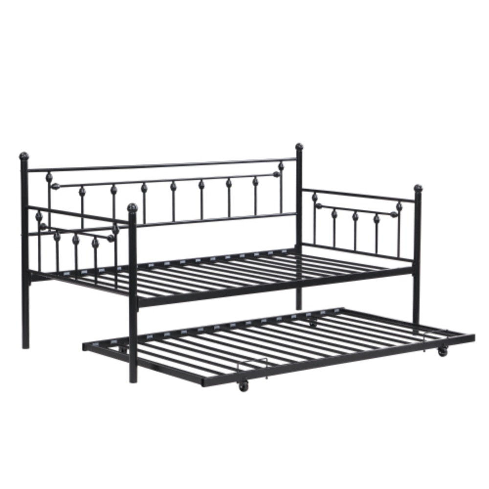 Daybed with trundle BLACK Black + Metal