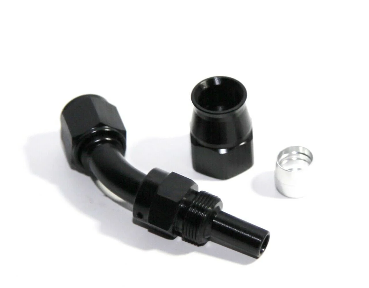 10 Pieces Of BLACK AN6 6AN AN-6 45 Degree Swivel Reusable PTFE Hose End Fitting Adapter BLACK AN6 6AN AN-6 45 Degree Swivel Reusable PTFE Hose End Fitting Adapter