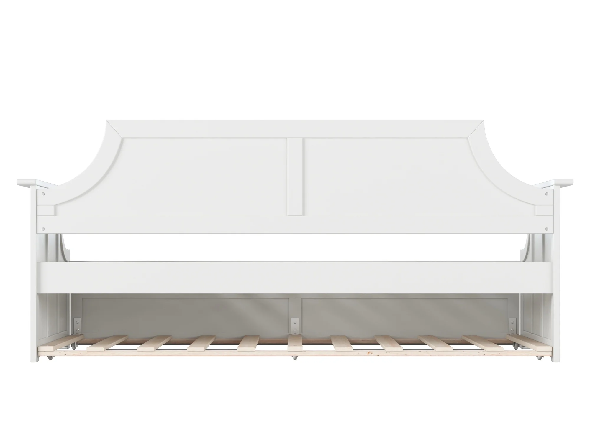 AFI Twin Daybed with Trundle Roll Out Sofa Bed in Solid Wood Cambridge Design, White