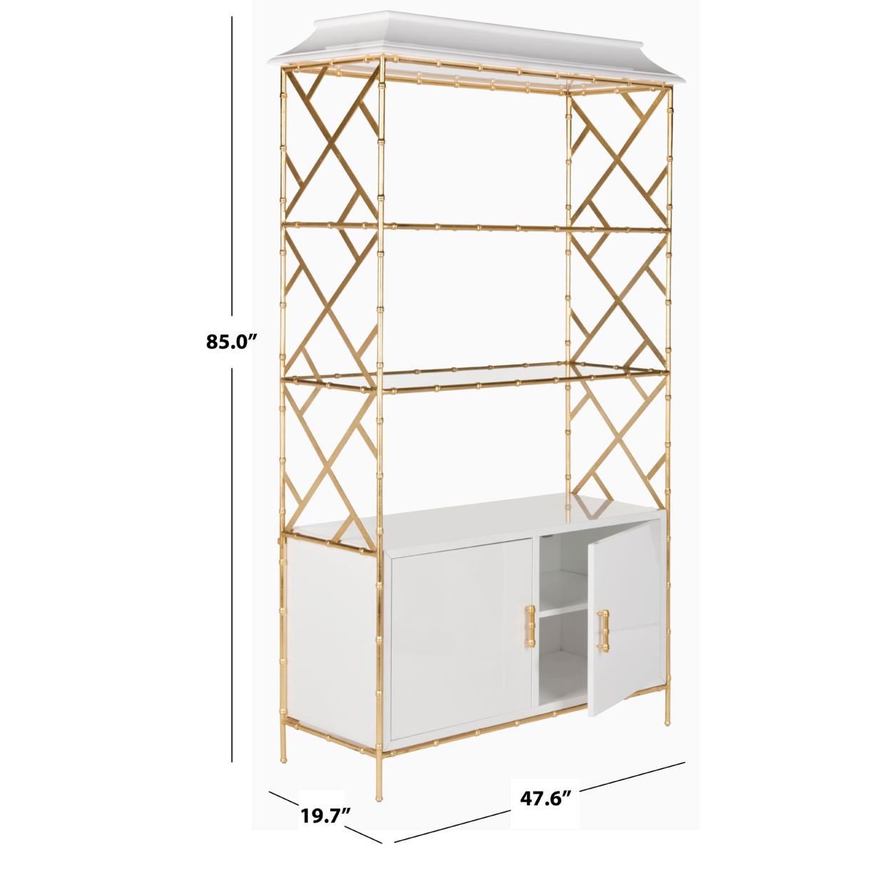 SAFAVIEH COUTURE  Adelia Bookshelf White / Gold