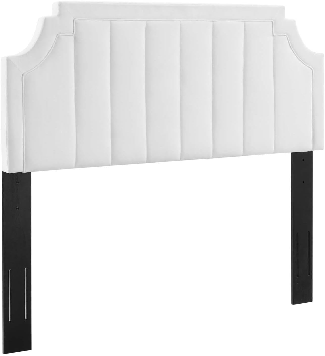 Alyona Channel Tufted Performance Velvet Headboard, King/California King, White