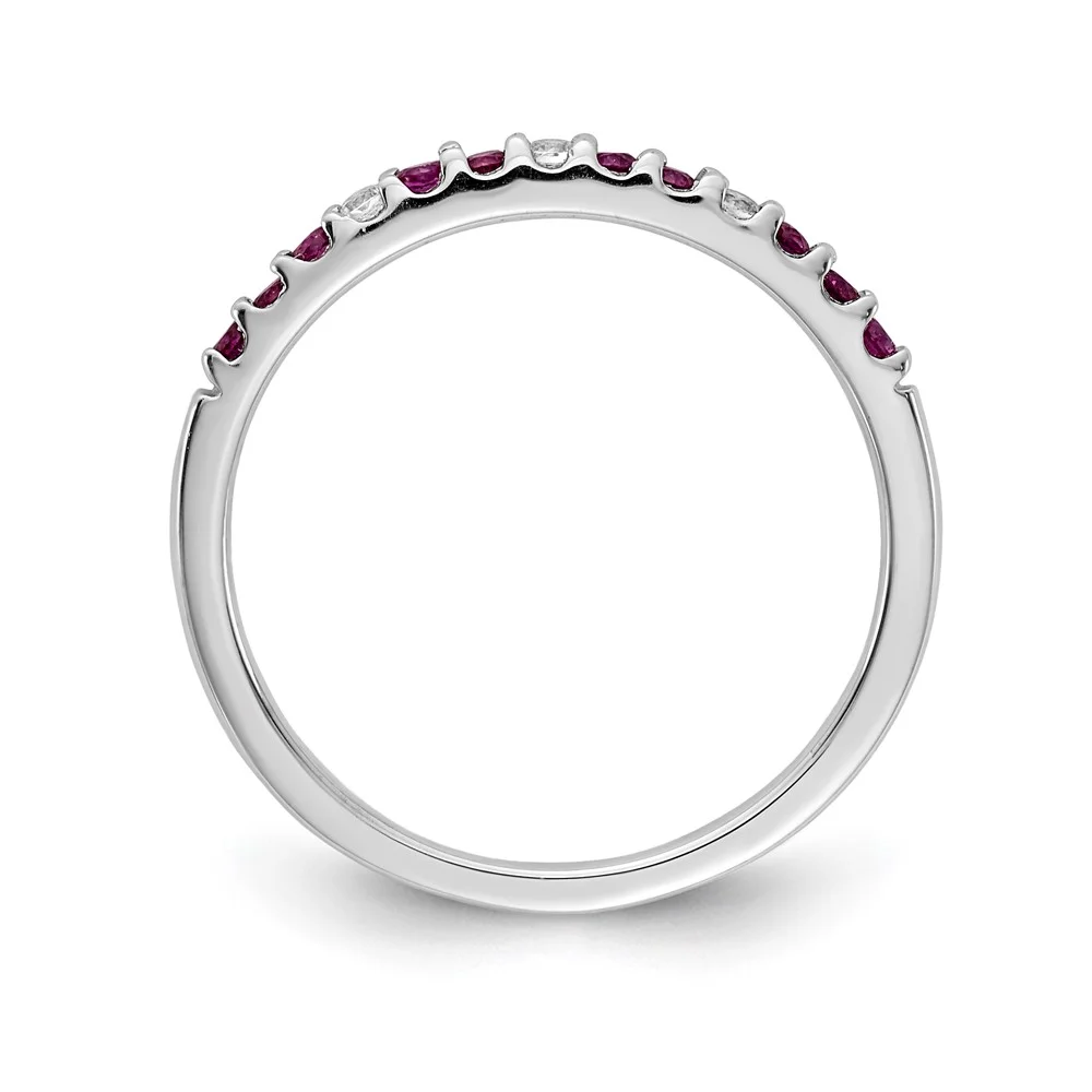 14k White Gold Diamond and Ruby Band QRM5737-RU-005-WA