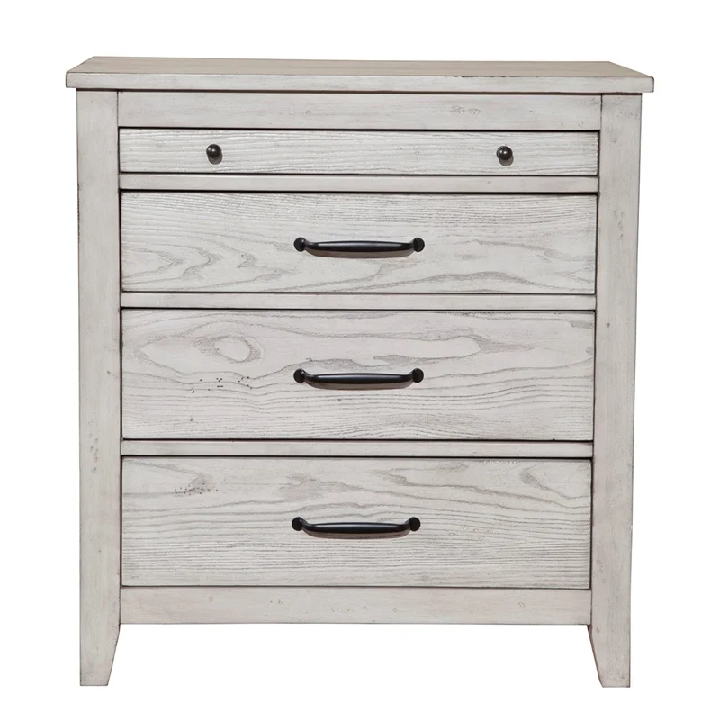 Home Square 3 Piece Set with Nightstand & King Headboard in Weathered Light Gray