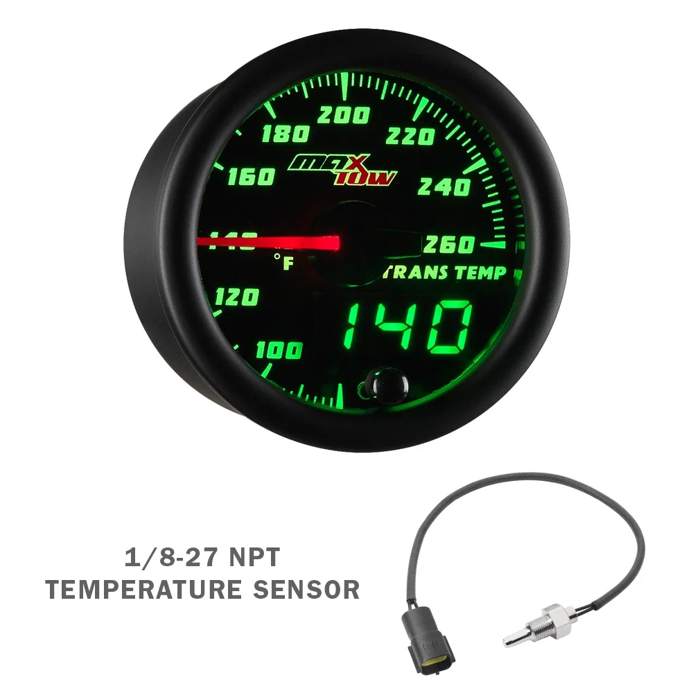 MaxTow 2010-2018 Dodge Ram Cummins Taupe Triple Gauge Package with Black & Green DS1 Gauge Set