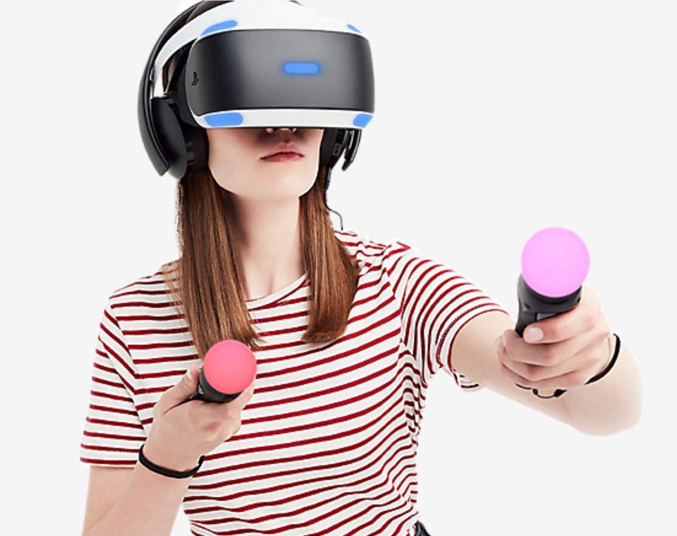 Newest Playstation VR Iron Man, Compatible with PS4 & PS5: VR Headset, Camera, Move Motion Controllers, Iron Man + Marxsol PS4 Controller Fast Charging Dock Bundle