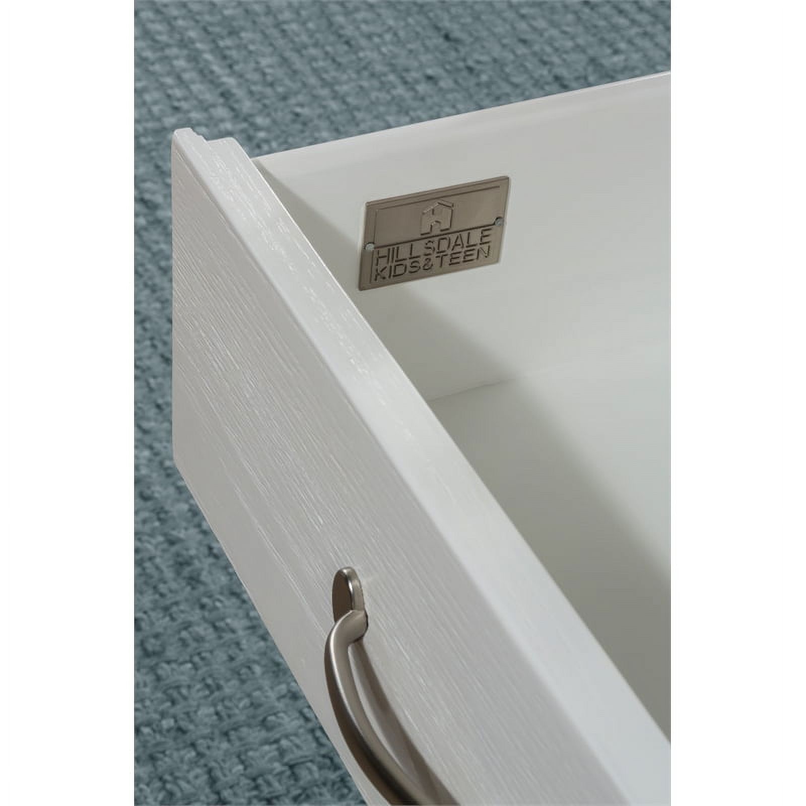 Pemberly Row Twin Wooden Loft Bed with Dresser and Hanging Nightstand in White