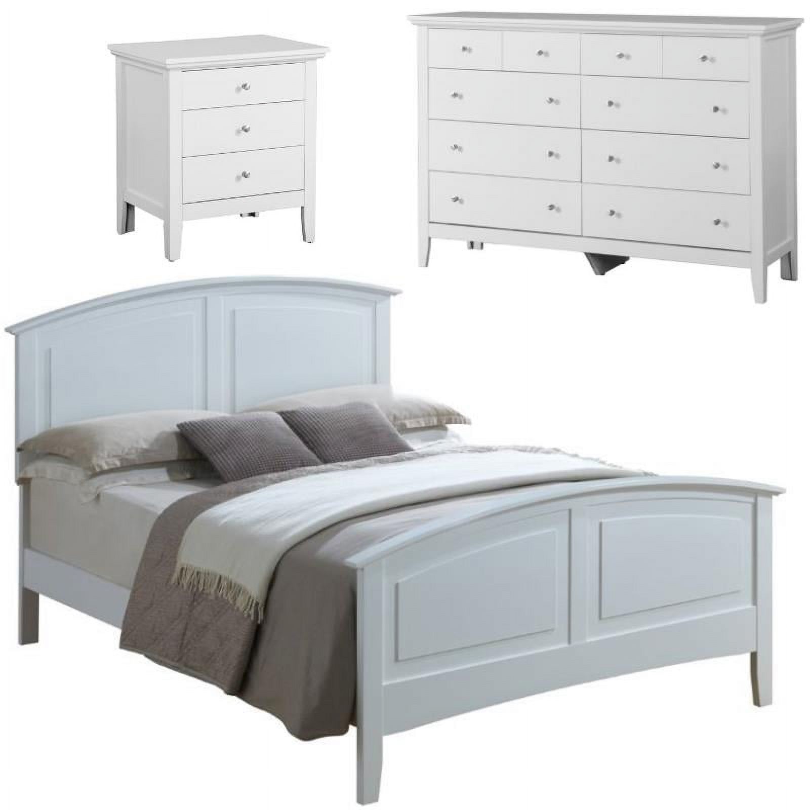 Home Square 3-Piece Set with Full Panel Bed 8-Drawer Dresser 3-Drawer Nightstand