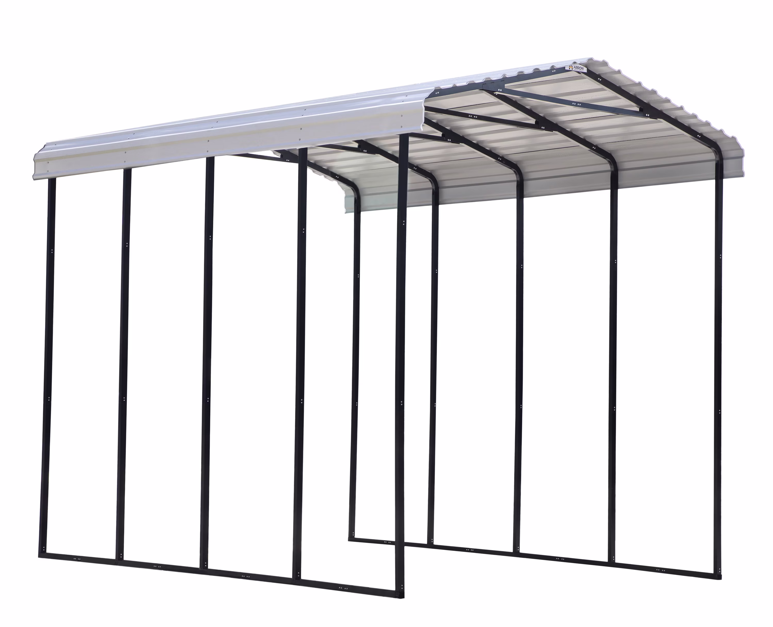 Arrow Galvanized Steel Metal Carport, 14x20x14, Eggshell