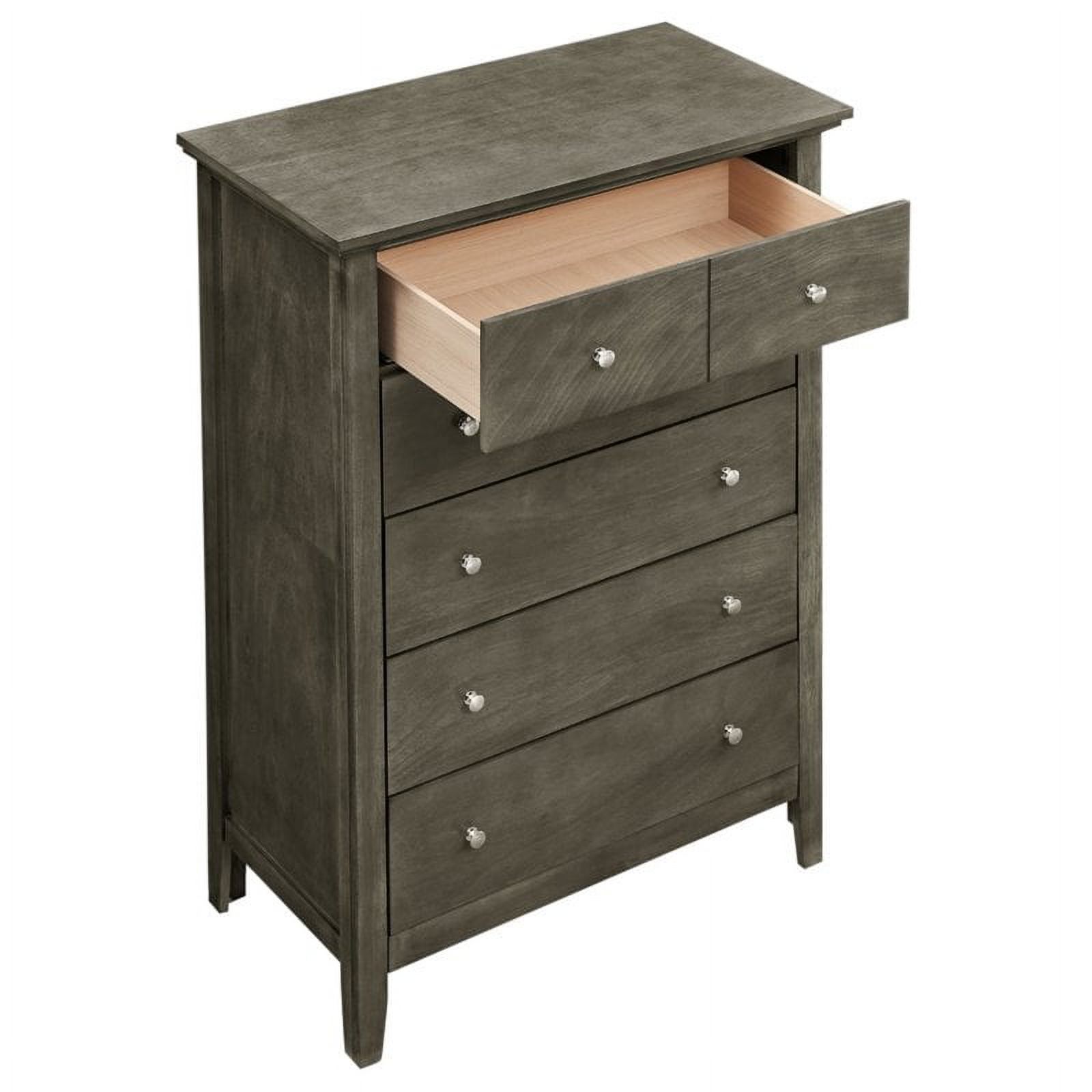 Home Square 3-Piece Set with Queen Bed 5-Drawer Chest and Nightstand in Gray