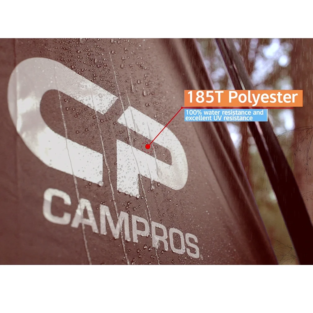 CAMPROS Tent 9 Person Camping Tents, Waterproof Windproof Family Tent with Top Rainfly