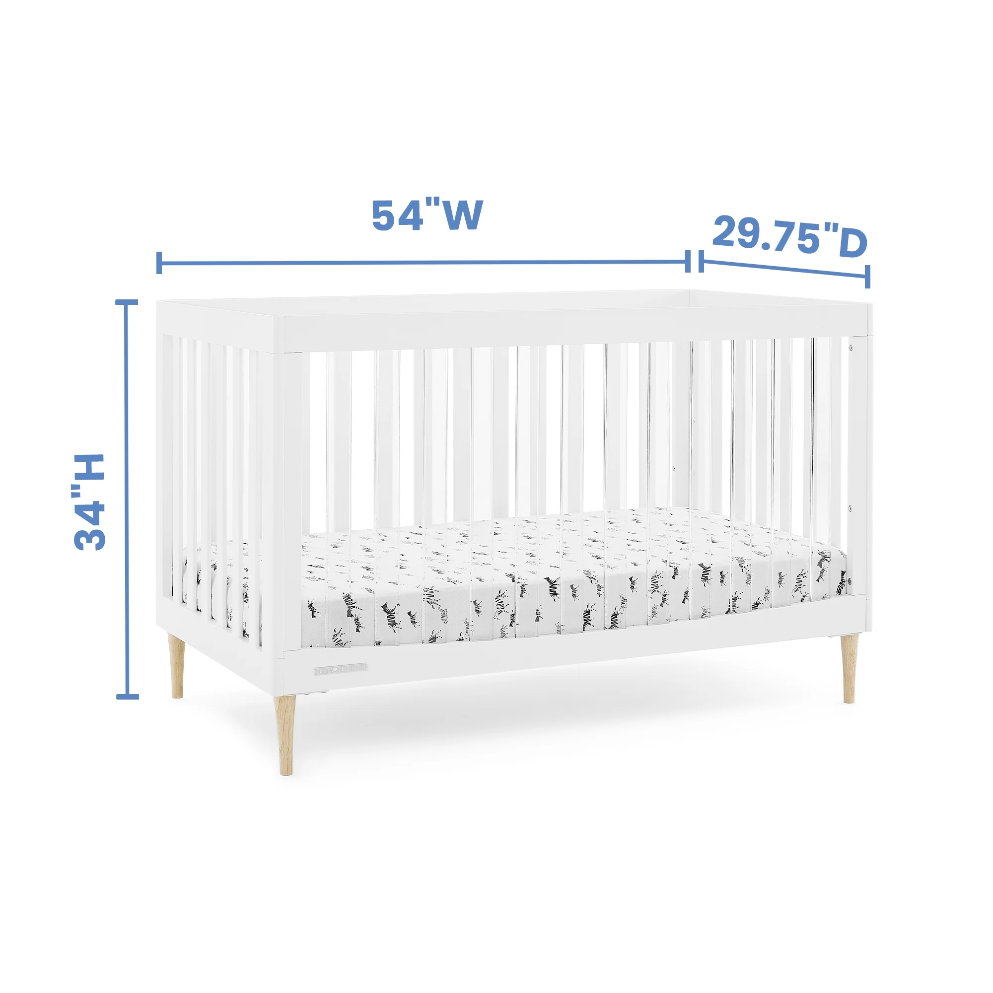 Delta Children Austin Acrylic 4-in-1 Convertible Baby Crib - Greenguard Gold Certified, Bianca White/Natural