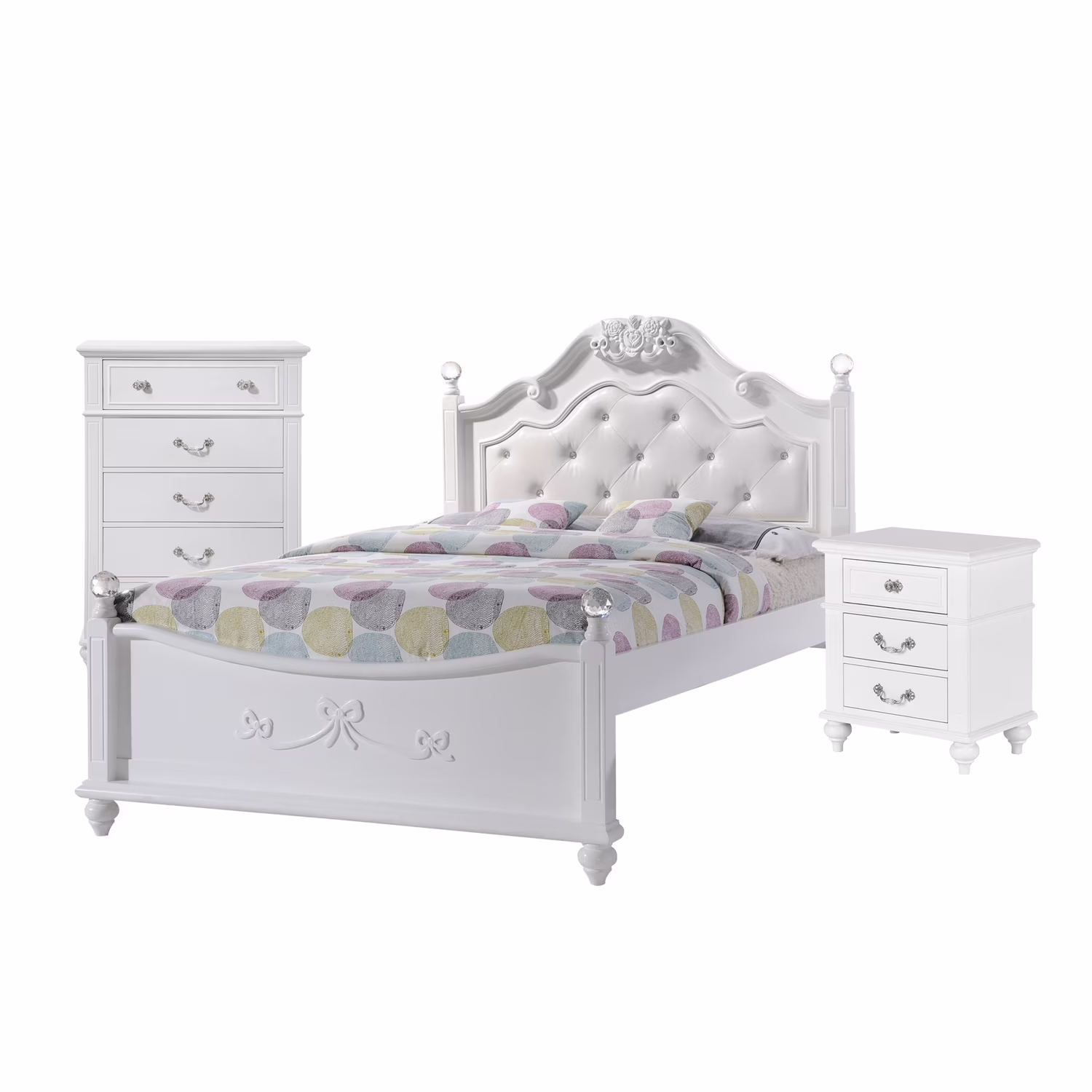 Picket House Furnishings Annie 3 Piece Full Bedroom Set in White