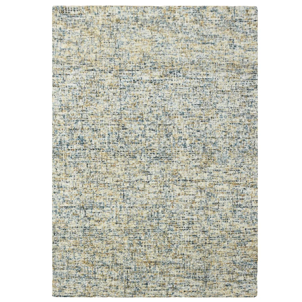 Rugsotic Carpets Hand Tufted Wool 9'x12' Area Rug Solid Blue Beige KWC111