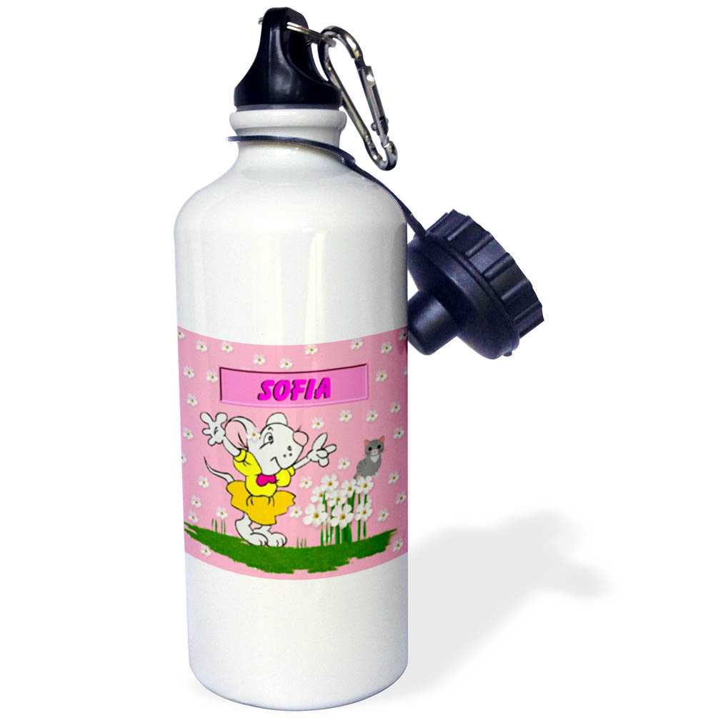 Sofia - Decorative Name Specific Childrens Art 21 oz Sports Water Bottle wb-48822-1