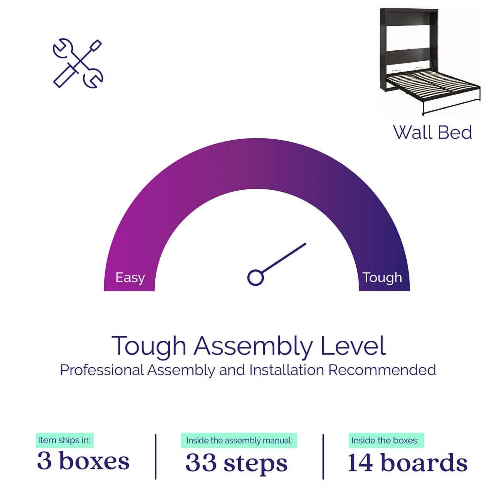 Bowery Hill Transitional Engineered Wood Brown Full Murphy Wall Bed